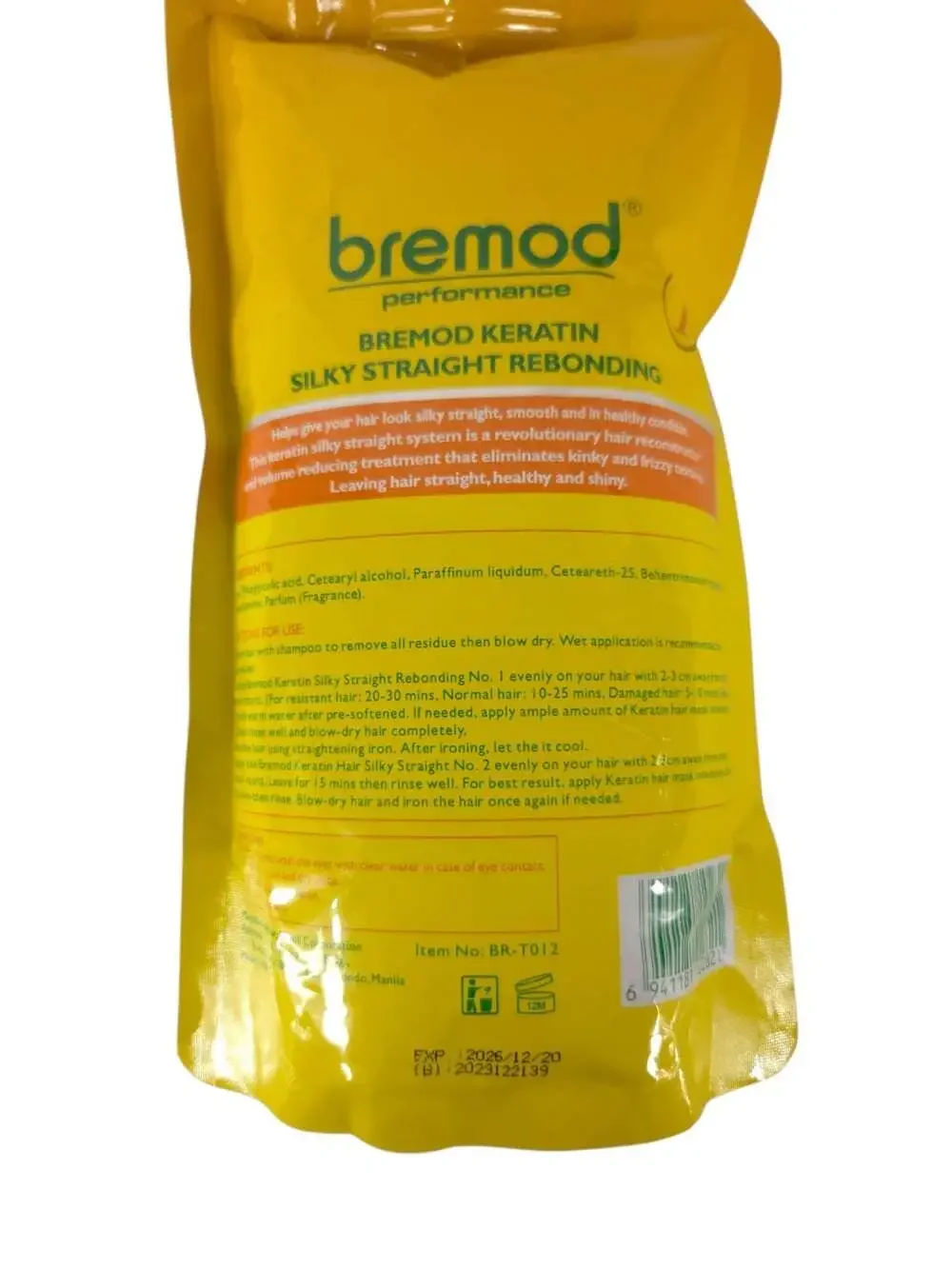 Bremod Performance Keratin Treatment Silky Straight Hair PROFESSIONAL USE New